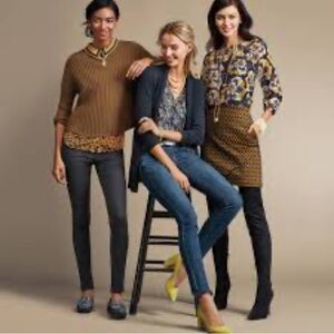 COPY CAbi Lydia Navy/Gold Floral Print Chiffon Blouse M